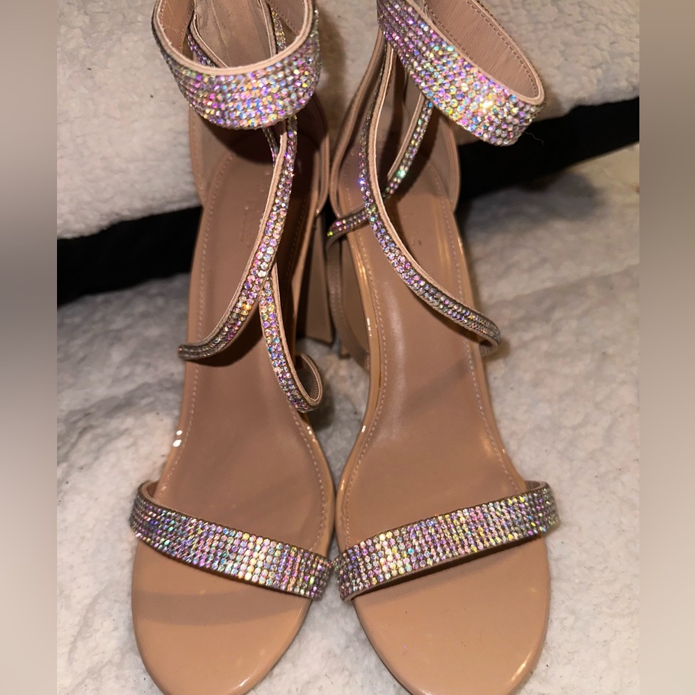 Nude Rhinestone Heels - Picture 2 of 4